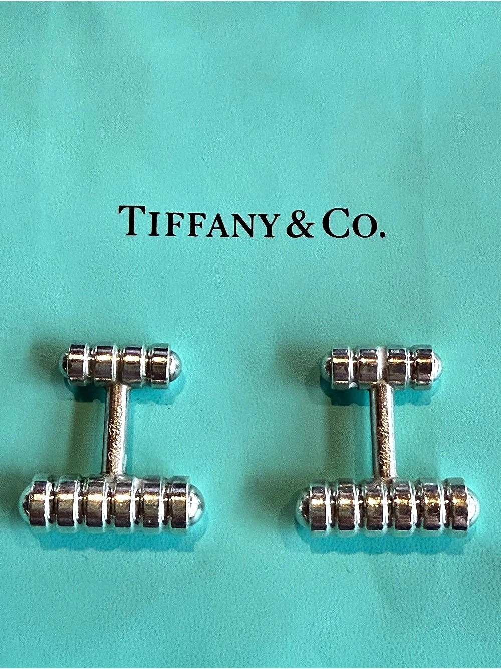Tiffany & Co. 925 Paloma Picasso Dumbbell Cufflinks Silver Sterling Silver  28 g